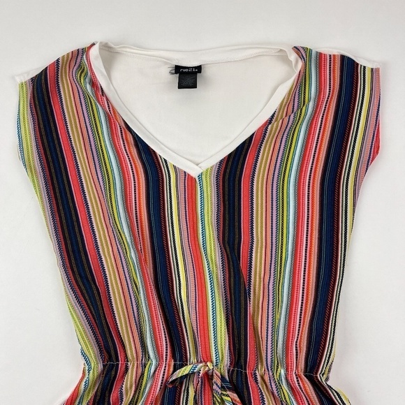 Rue 21 Womens Blouse Sleeveless Pink Blue Striped - Picture 3 of 6